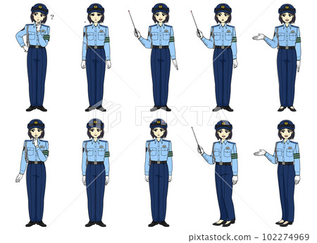 Female police officer in summer clothes full body set 2 Female police officer in summer clothes full body set 2 102274969
