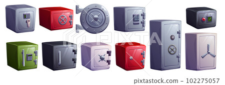 Vector safe box close door, deposit steel vault 102275057