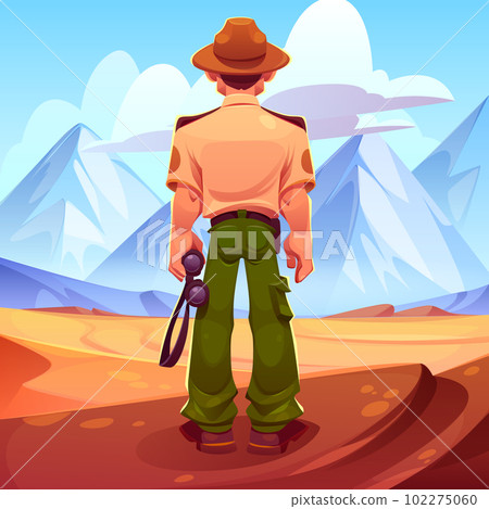 Sheriff character in western desert 102275060