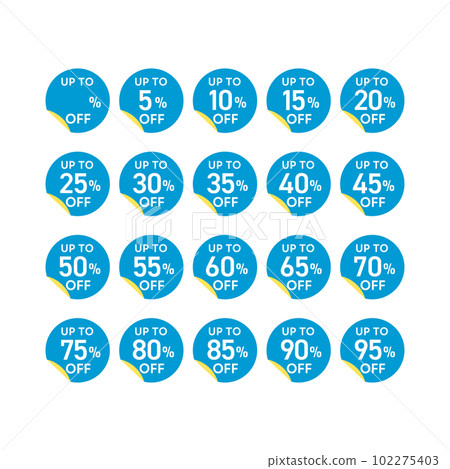 折扣銷售圖標系列-從 10% OFF 到 90% OFF 的大促銷討價還價設計材料 102275403