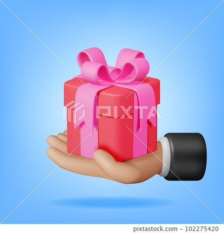 3D Gift Box in Hand 3D Gift Box in Hand 102275420