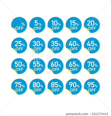 Discount sale icon collection - great promotion bargain design material from 10% OFF to 90% OFF Discount sale icon collection - great promotion bargain design material from 10% OFF to 90% OFF 102275425