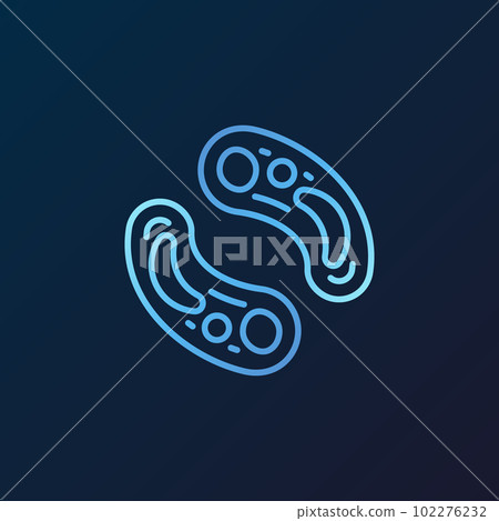 Bacterias outline vector blue icon on dark background 102276232