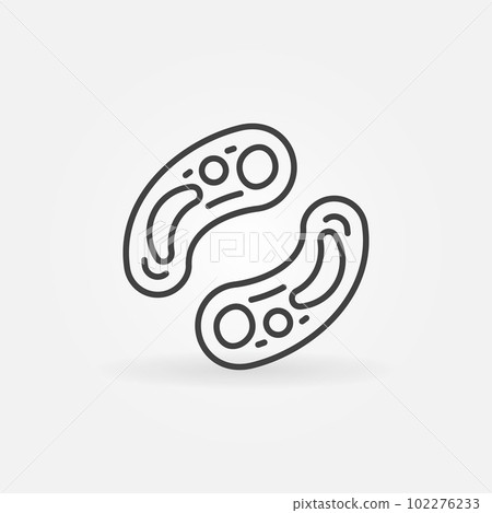 Bacterias outline vector concept icon or sign 102276233
