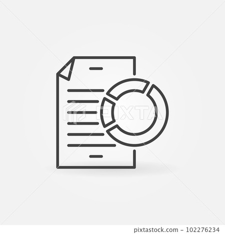 Business report with pie chart vector icon in thin line style Business report with pie chart vector icon in thin line style 102276234