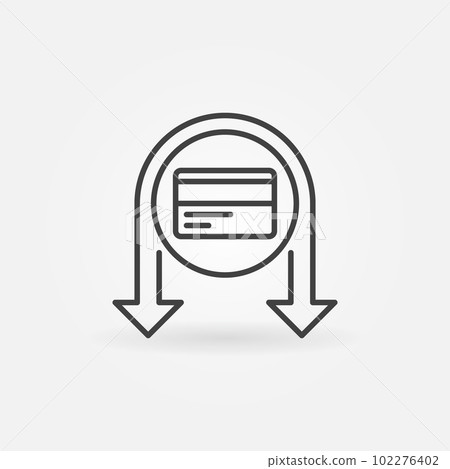 Credit Card with Arrows vector concept Cashback outline icon Credit Card with Arrows vector concept Cashback outline icon 102276402