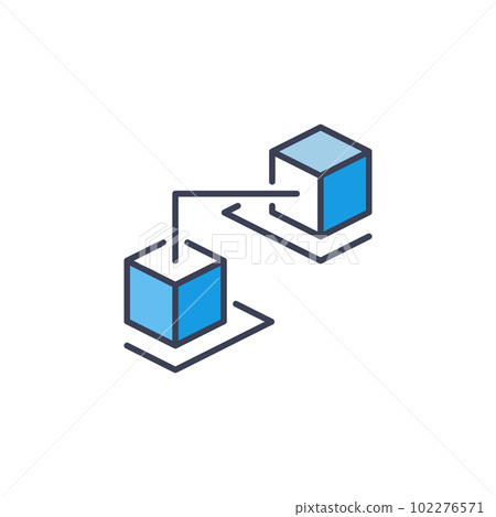 Vector block chain icon - crypto concept design element Vector block chain icon - crypto concept design element 102276571