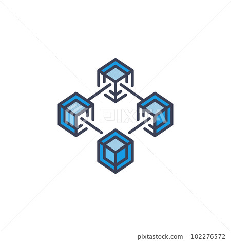 Vector blockchain icon. Block-chain concept symbol 102276572
