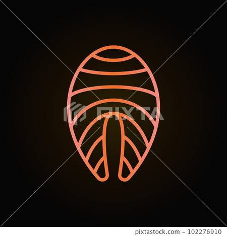 Red fish creative outline icon - vector salmon steak sign Red fish creative outline icon - vector salmon steak sign 102276910