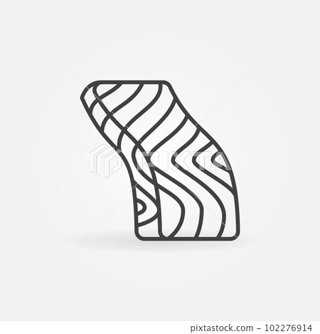 Red fish steak vector line icon or design element 102276914