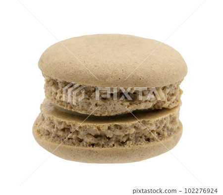Brown macaron isolated on white background Brown macaron isolated on white background 102276924
