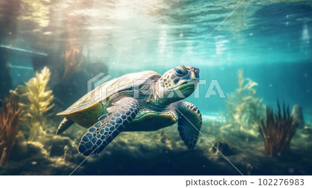 Underwater tortoise 102276983