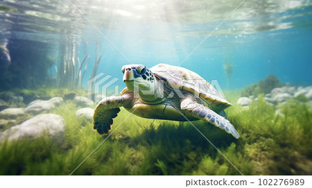 Underwater tortoise 102276989
