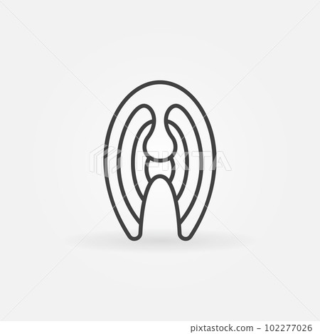 Red fish steak linear icon. Vector salmon fish slice symbol Red fish steak linear icon. Vector salmon fish slice symbol 102277026