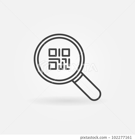 QR code in magnifying glass icon or symbol QR code in magnifying glass icon or symbol 102277161