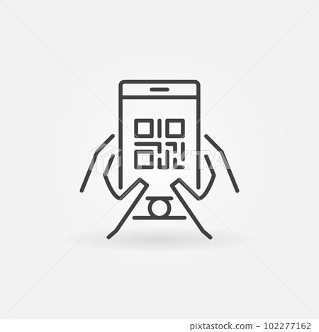 QR code in smartphone vector icon or symbol QR code in smartphone vector icon or symbol 102277162