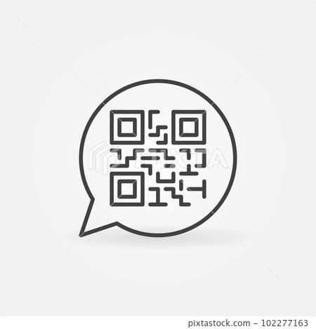 QR code in speech bubble vector outline icon QR code in speech bubble vector outline icon 102277163