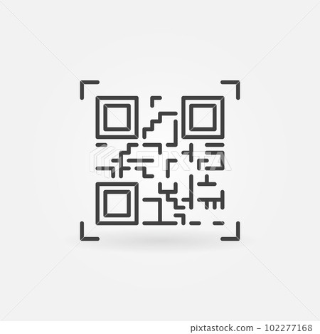 QR code scanning vector icon in thin line style 102277168