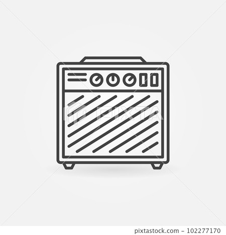 Guitar amplifier vector icon in thin line style Guitar amplifier vector icon in thin line style 102277170