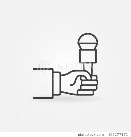 Hand holding microphone icon Hand holding microphone icon 102277171