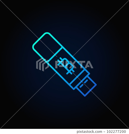 Bitcoin usb flash blue icon - vector cryptocurrency key sign Bitcoin usb flash blue icon - vector cryptocurrency key sign 102277200