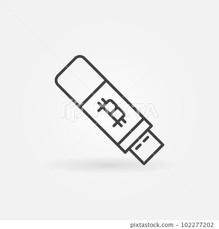 Bitcoin usb flash icon - vector cryptocurrency key minimal outli Bitcoin usb flash icon - vector cryptocurrency key minimal outli 102277202