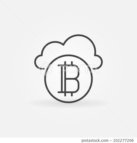 Bitcoin with cloud icon - vector cryptocurrency concept symbol Bitcoin with cloud icon - vector cryptocurrency concept symbol 102277206