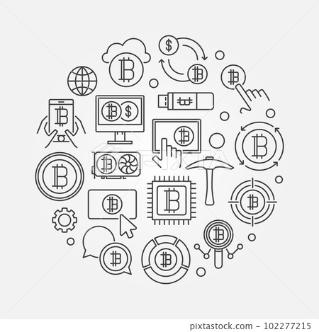 Crypto market round illustration - vector symbol 102277215