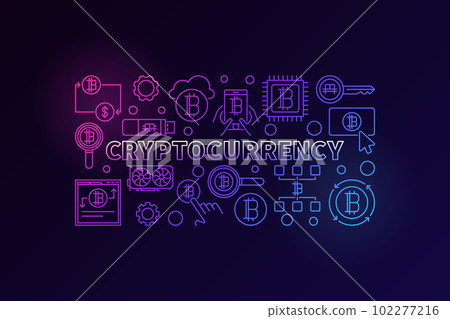 Cryptocurrency vector colorful illustration Cryptocurrency vector colorful illustration 102277216