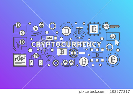 Cryptocurrency colorful illustration - bitcoins mining concept Cryptocurrency colorful illustration - bitcoins mining concept 102277217