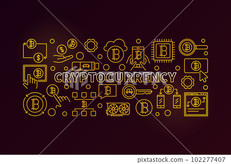 Cryptocurrency vector golden illustration 102277407