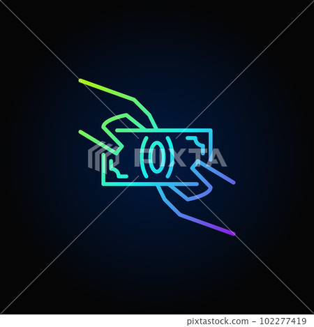 Dollar in hands colorful icon Dollar in hands colorful icon 102277419