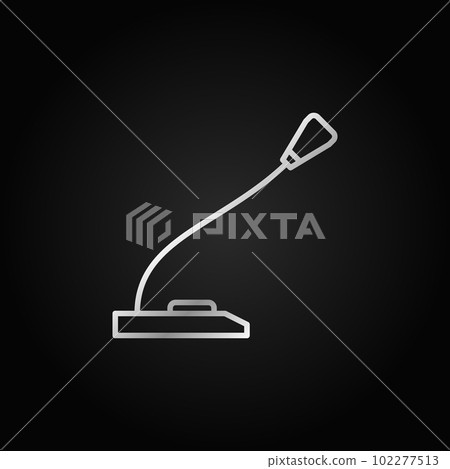 Microphone concept silver outline icon. Vector mic symbol Microphone concept silver outline icon. Vector mic symbol 102277513