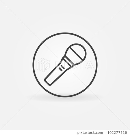 Microphone in circle vector line icon Microphone in circle vector line icon 102277516