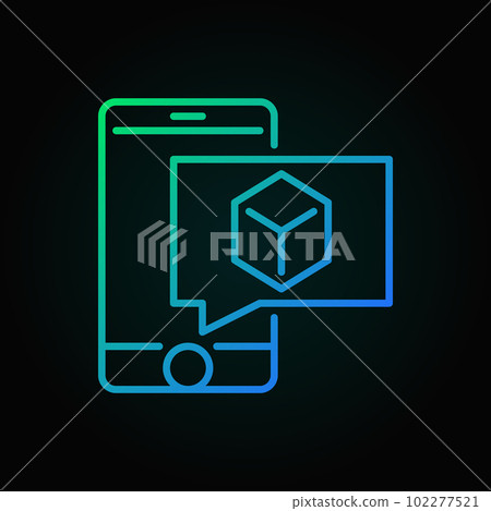 Smartphone with cube colored vector icon 102277521