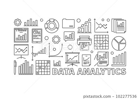 Data analytics vector linear concept illustration 102277536