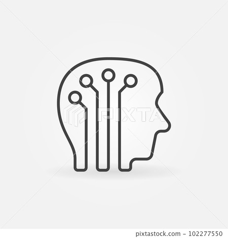 Human head with digital brain icon Human head with digital brain icon 102277550