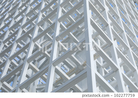 White Steel beam construction background. White Steel beam construction background. 102277759