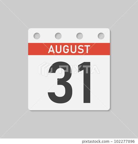 Icon page calendar day - 31 August Icon page calendar day - 31 August 102277896