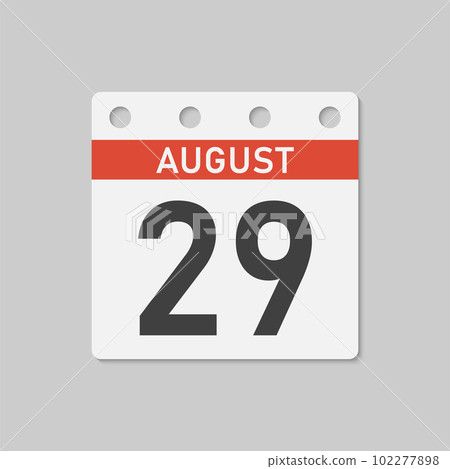 Icon page calendar day - 29 August 102277898