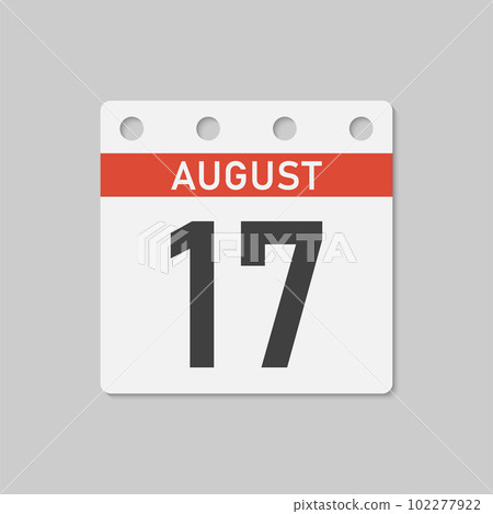 Icon page calendar day - 17 August Icon page calendar day - 17 August 102277922