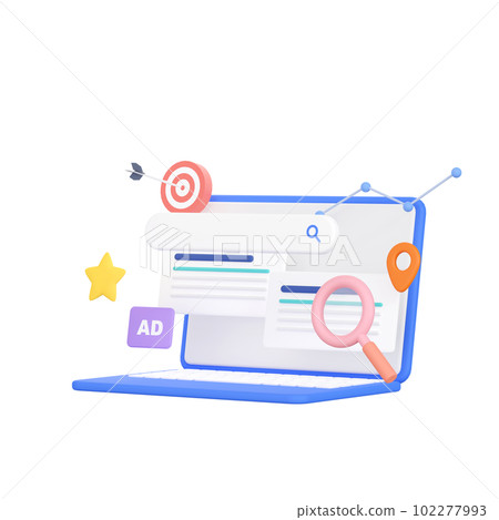 3DCG | Web search on a laptop 3DCG | Web search on a laptop 102277993