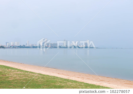 beach, sea and building or sea and city background 102278057