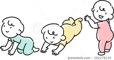 爬行寶寶和抱著寶寶 102278135