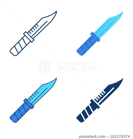 Army knife icon set in flat and line style 102278374