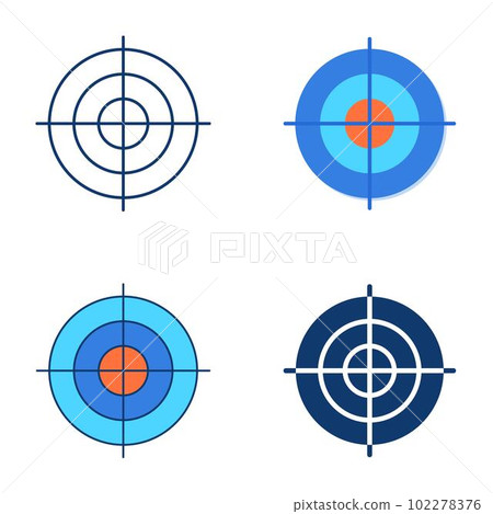 Target icon set in flat and line style 102278376