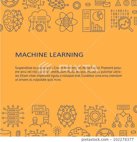 Machine learning algorithms banner with text-插圖素材 [102278377] - PIXTA圖庫