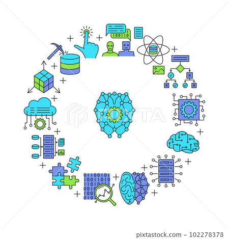 Artificial neural network round banner 102278378