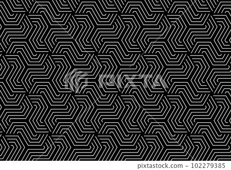 Abstract geometric pattern with stripes, lines. Seamless vector background. White and black ornament. Simple lattice graphic design Abstract geometric pattern with stripes, lines. Seamless vector background. White and black ornament. Simple lattice graphic design 102279385