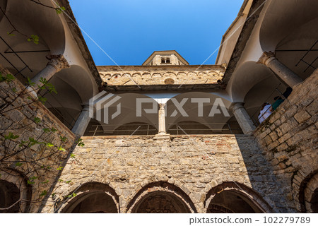 Ancient San Fruttuoso Abbey near Portofino and Camogli - Liguria Italy 102279789